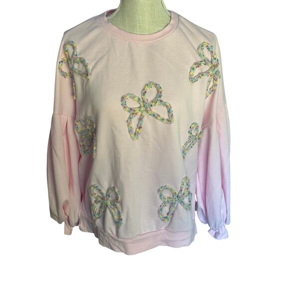 Women's Apple Boulevard Bow Pullover Size Small Like New - Picture 1 of 5